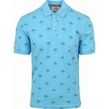 Scotch and Soda Poloshirt Palmbomen Blauw