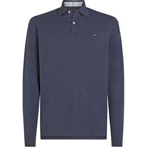 Tommy Hilfiger Longsleeve Polo Melange Donkerblauw