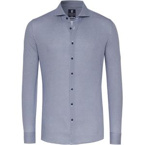 Desoto Essential Overhemd Hai Piqué Pied De Poule Blauw