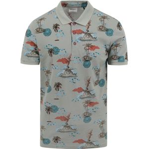 No Excess Poloshirt Print Groen