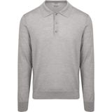 King Essentials The Robert Long Sleeve Poloshirt Merino Grijs - Heren - Pullovers