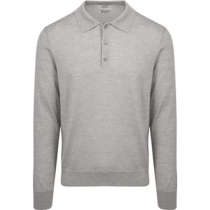 King Essentials The Robert Long Sleeve Poloshirt Merino Grijs