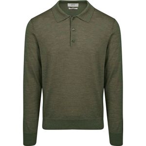 King Essentials The Robert Long Sleeve Poloshirt Merino Army Groen