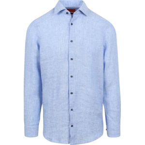 Suitable Overhemd Linnen Lichtblauw