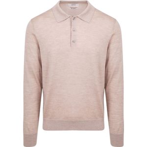 King Essentials The Robert Long Sleeve Poloshirt Merino Beige