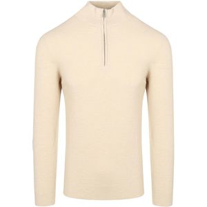 Profuomo Half Zip Pullover Structuur Ecru