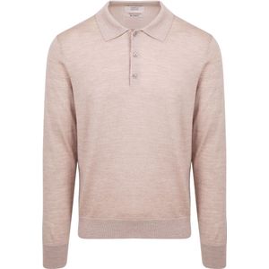 King Essentials The Robert Long Sleeve Poloshirt Merino Beige