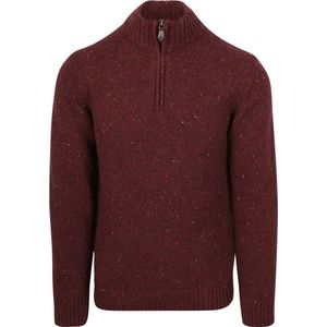 Suitable Half Zip Trui Donnegal Tweed Eco Wool Bordeaux