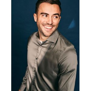 Suitable Satin Overhemd Grijs