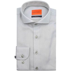 Suitable - Jacquard Luxe - Overhemd - Groen - Slim-Fit