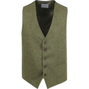 Suitable Gilet Tweed Groen