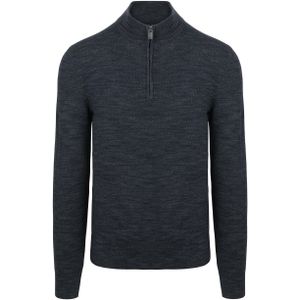 Suitable Pine Knit Half Zip Trui Navy