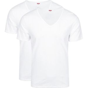 Levi's T-Shirt V-Hals Wit 2-Pack