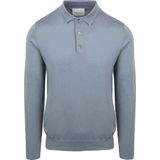 Profuomo - Longsleeve Poloshirt - Blauw - Merinowol