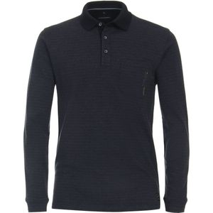 Casa Moda Longsleeve Polo Streep Navy