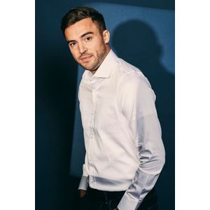 Suitable Satin Overhemd Wit