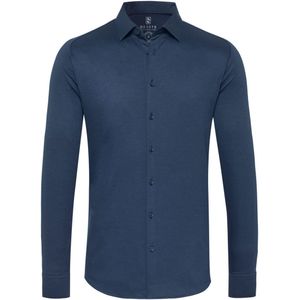 Desoto Overhemd Strijkvrij Modern Kent Indigo Blauw