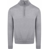 Suitable Merino Half Zip Trui Grijs