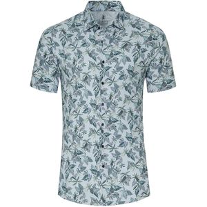 Desoto Short Sleeve Jersey Overhemd Print Lichtblauw