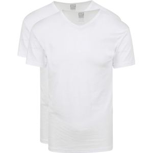 Alan Red Organic V-Hals T-Shirt Wit 2-Pack