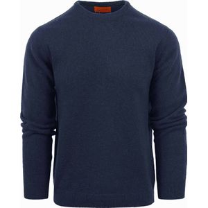 Suitable Lamswol Trui Ronde Hals Navy