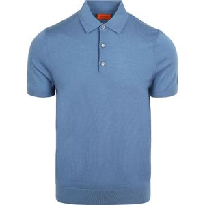 Suitable Polo Merinowol Blauw