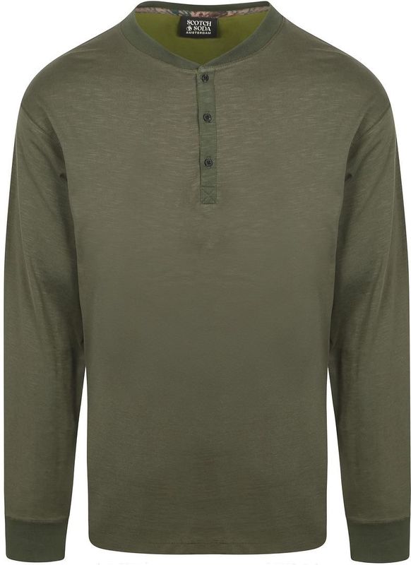 Scotch & Soda - Slub Henley T-shirt - Lange Mouwen