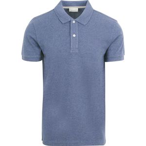 Profuomo Piqué Poloshirt Denim Blauw