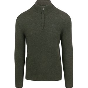 Superdry Essential Half Zip Wolmix Pullover Donkergroen