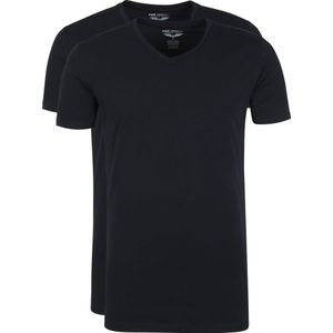 PME Legend Basic T-shirt 2-Pack V-Hals Zwart