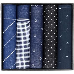 Suitable Zakdoeken 5-Pack Dessin Dark Blue