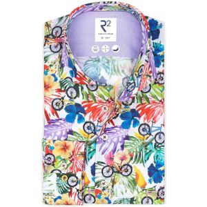 R2 Overhemd Botanische Print Fiets Multicolour