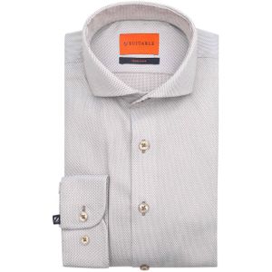 Suitable - Overhemd - Beige - Jacquard Luxe - Heren - Casual Shirt