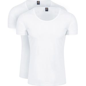 Suitable Otaru T-Shirt Brede Ronde Hals Wit 2-Pack
