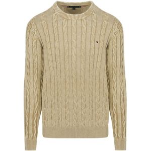 Tommy Hilfiger - Vintage Beige Crewneck Sweater - Heren - Katoen