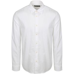 Marc O'Polo - Overhemd - Wit - Regular-fit - Effen dessin - Lange mouw