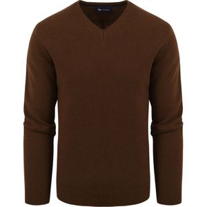 Suitable Pullover Wol V-Hals Bruin