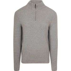 Suitable Half Zip Pullover Boiled Wool Grijs