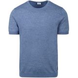 Blue Industry Knitted T-Shirt Melange Blauw