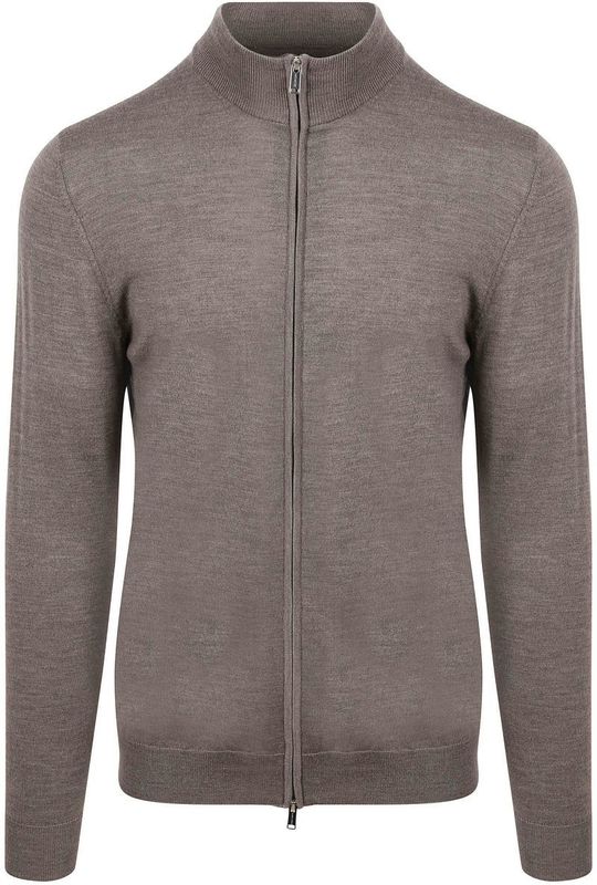 Profuomo Cardigan taupe, Effen