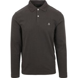 Marc O'Polo Poloshirt Lange Mouwen Antraciet