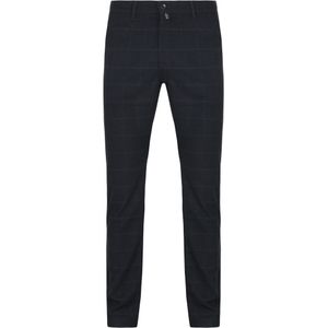 Pierre Cardin Pantalon Broek Ruit Marine Blauw