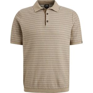 Vanguard Poloshirt Knitted Checks Beige