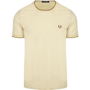 Fred Perry - M1588 Twin Tipped T-shirt - Beige - Katoen - Korte Mouw