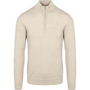 Profuomo Half Zip Pullover Merinowol Ecru