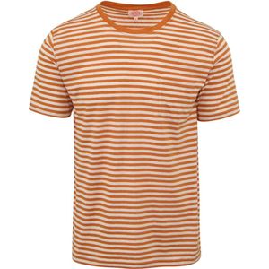 Armor-Lux T-Shirt Linnen Strepen Oranje