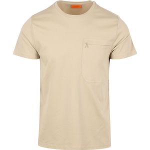 Suitable - Sonny Pocket - T-shirt - Beige - Modern-fit - Katoen