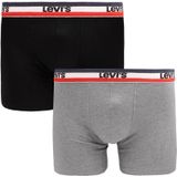 Levi's Brief Boxershorts 2-Pack Zwart Grijs