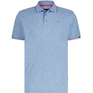 State Of Art Piqué Polo Melange Blauw