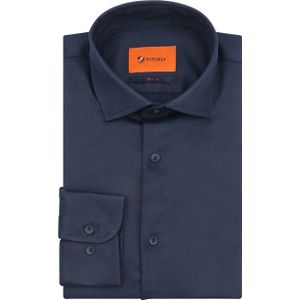 Suitable Satin Overhemd Marine